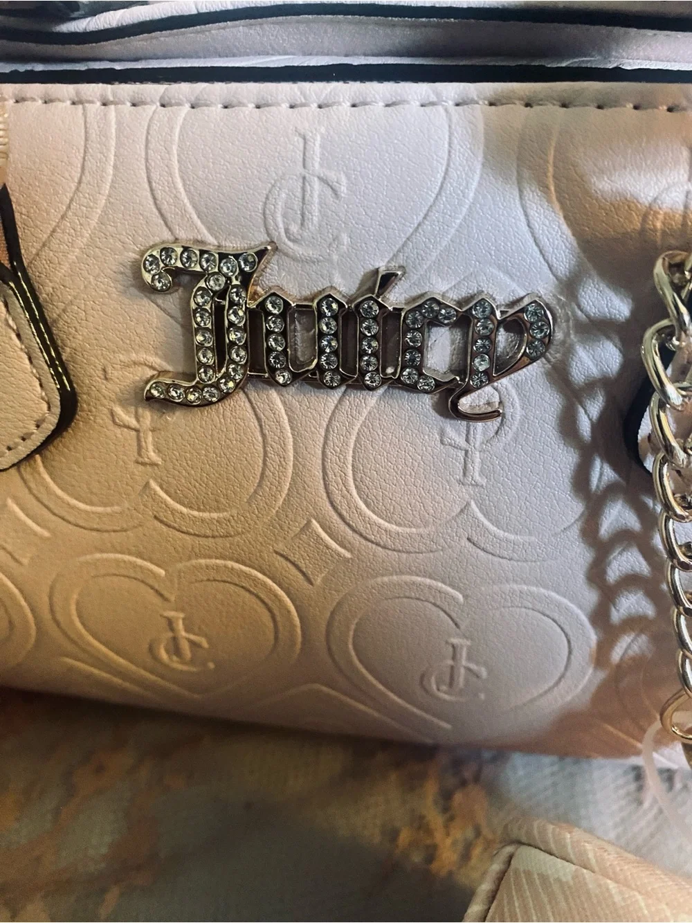 Juicy Couture Baby Pink Logo Crossbody Bag Set
